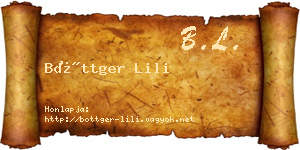 Böttger Lili névjegykártya